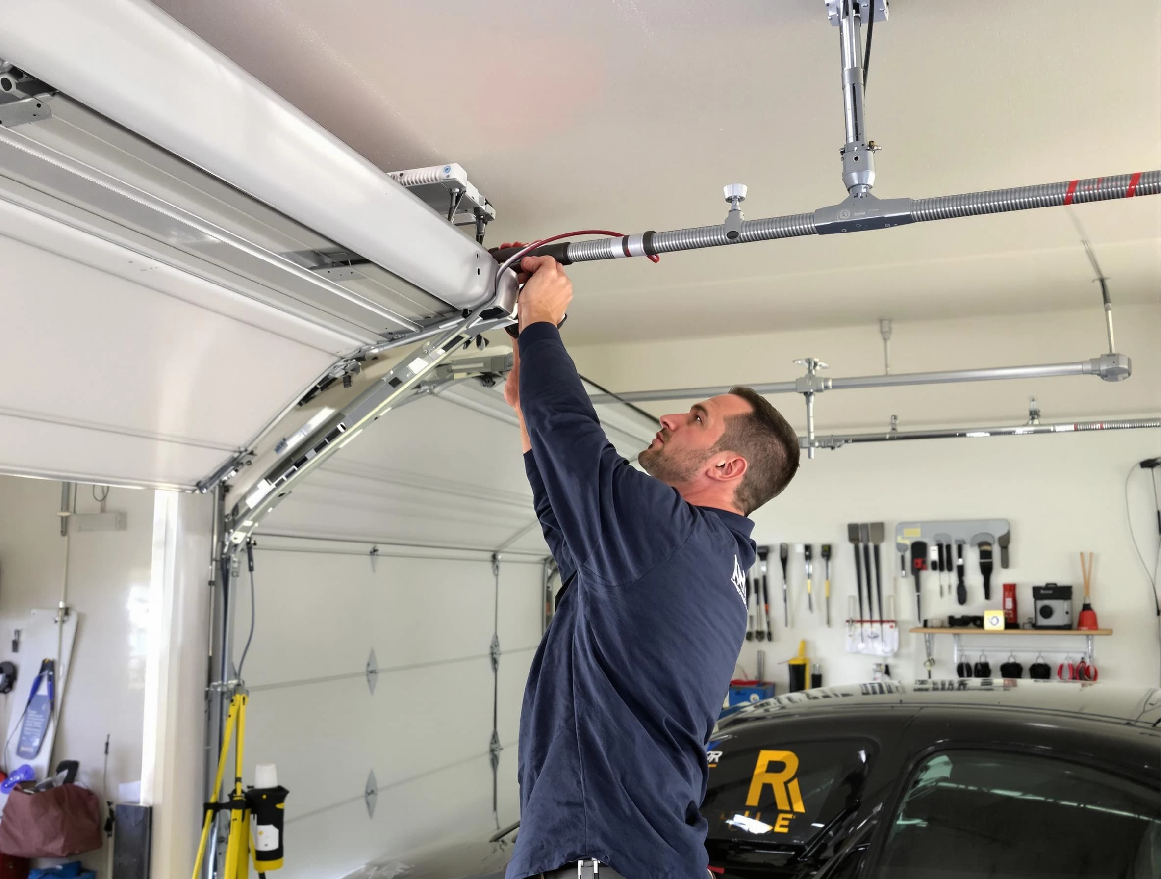 Exeter Garage Door Repair technician performing garage door cable repair in Exeter