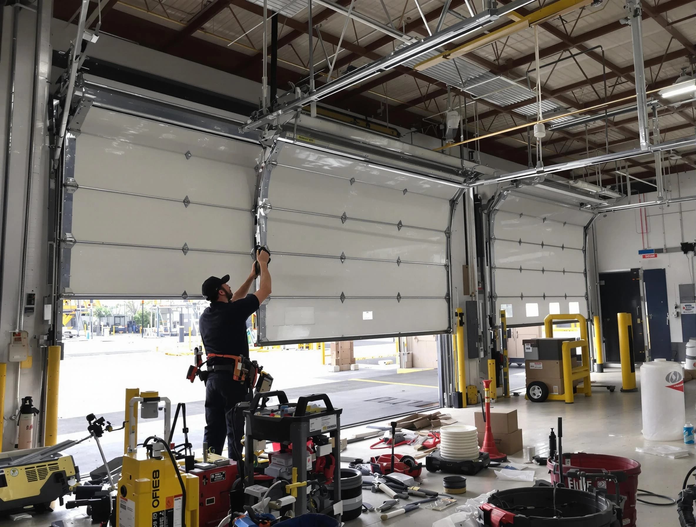 Exeter Garage Door Repair technician performing commercial garage door repair in Exeter