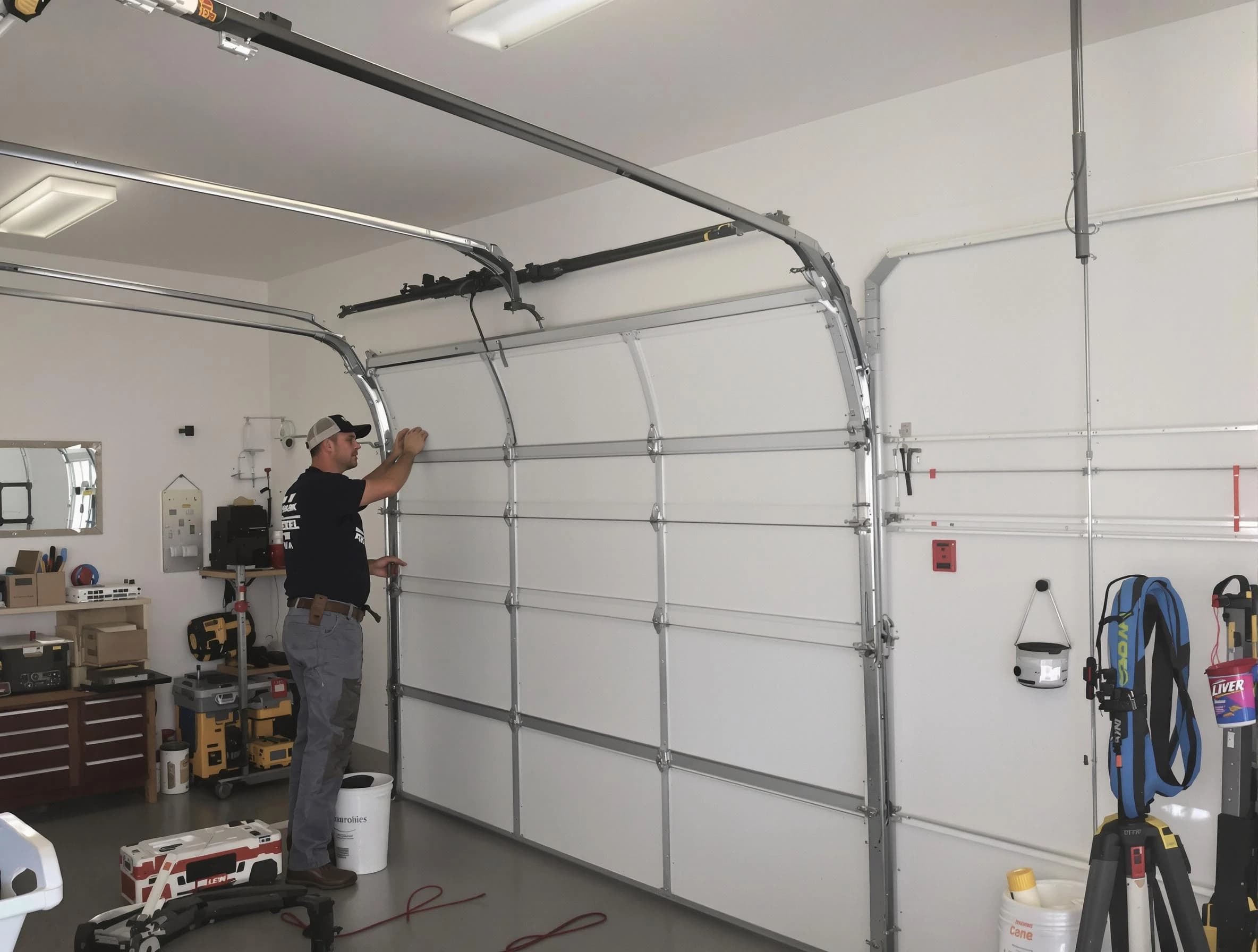 Exeter Garage Door Repair team installing new garage door in Exeter