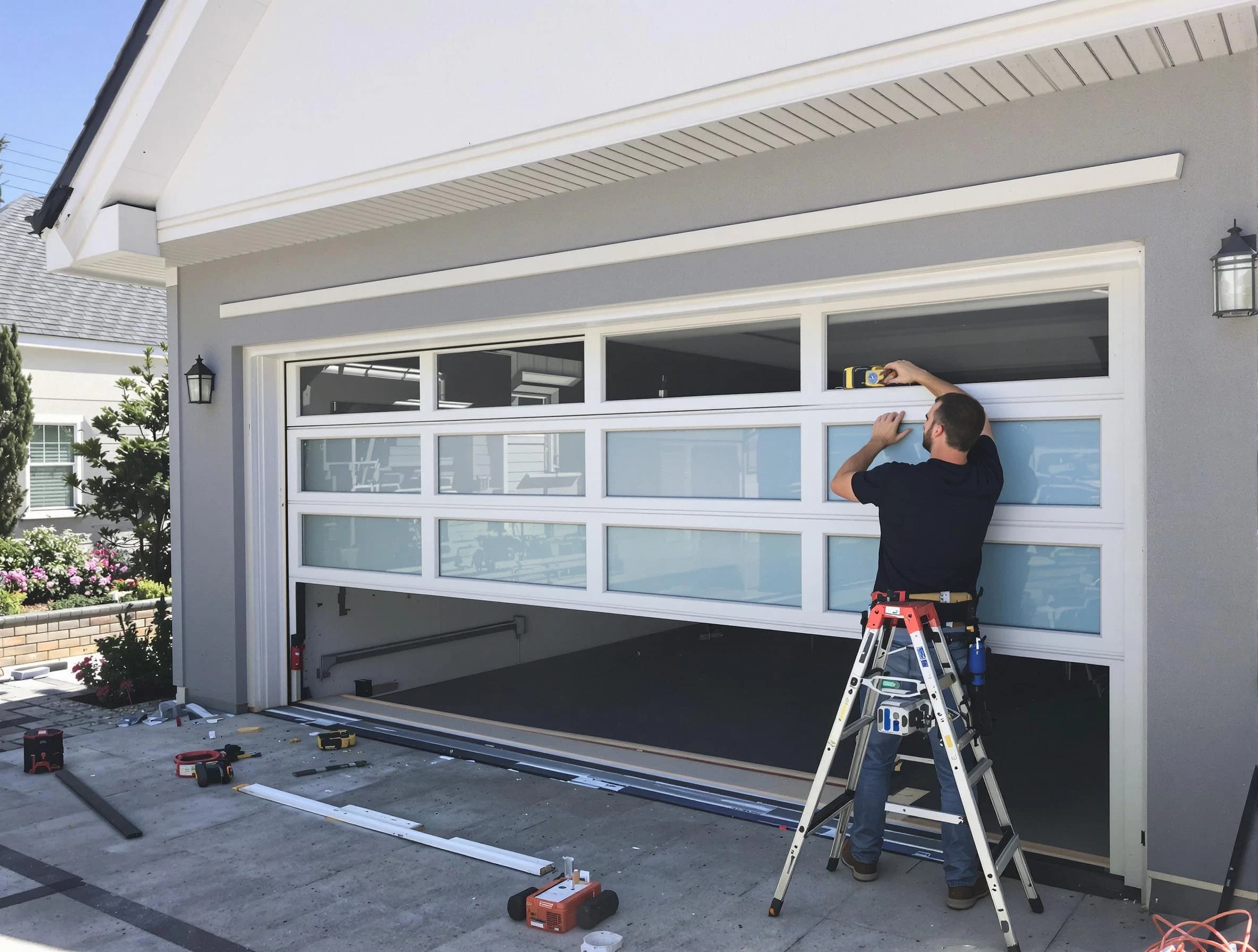 Exeter Garage Door Repair team performing garage door replacement in Exeter