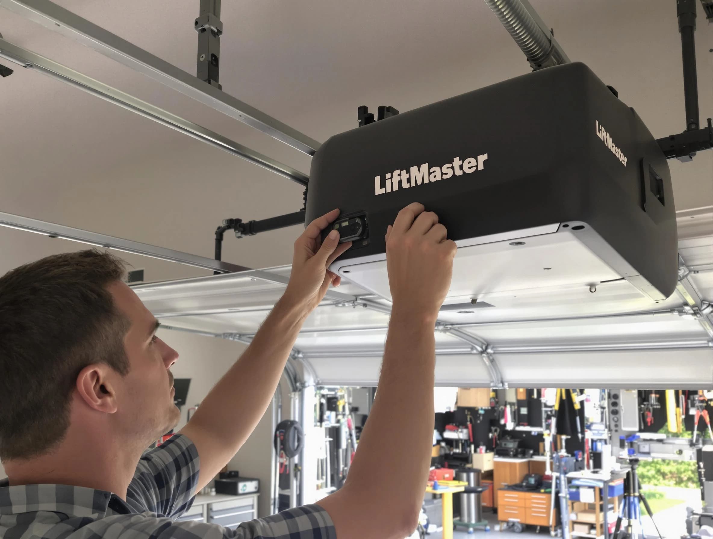 Exeter Garage Door Repair technician repairing garage door opener in Exeter