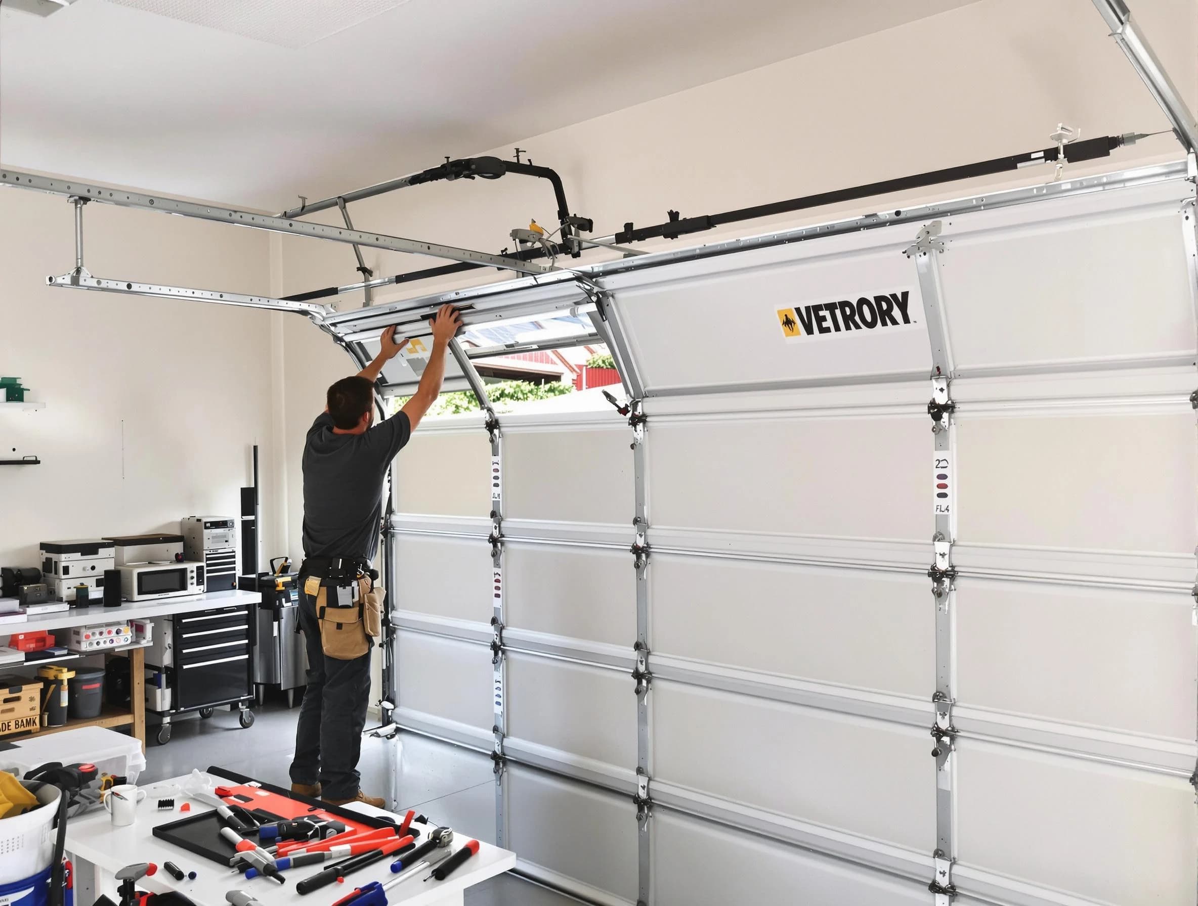 Exeter Garage Door Repair technician performing section replacement in Exeter