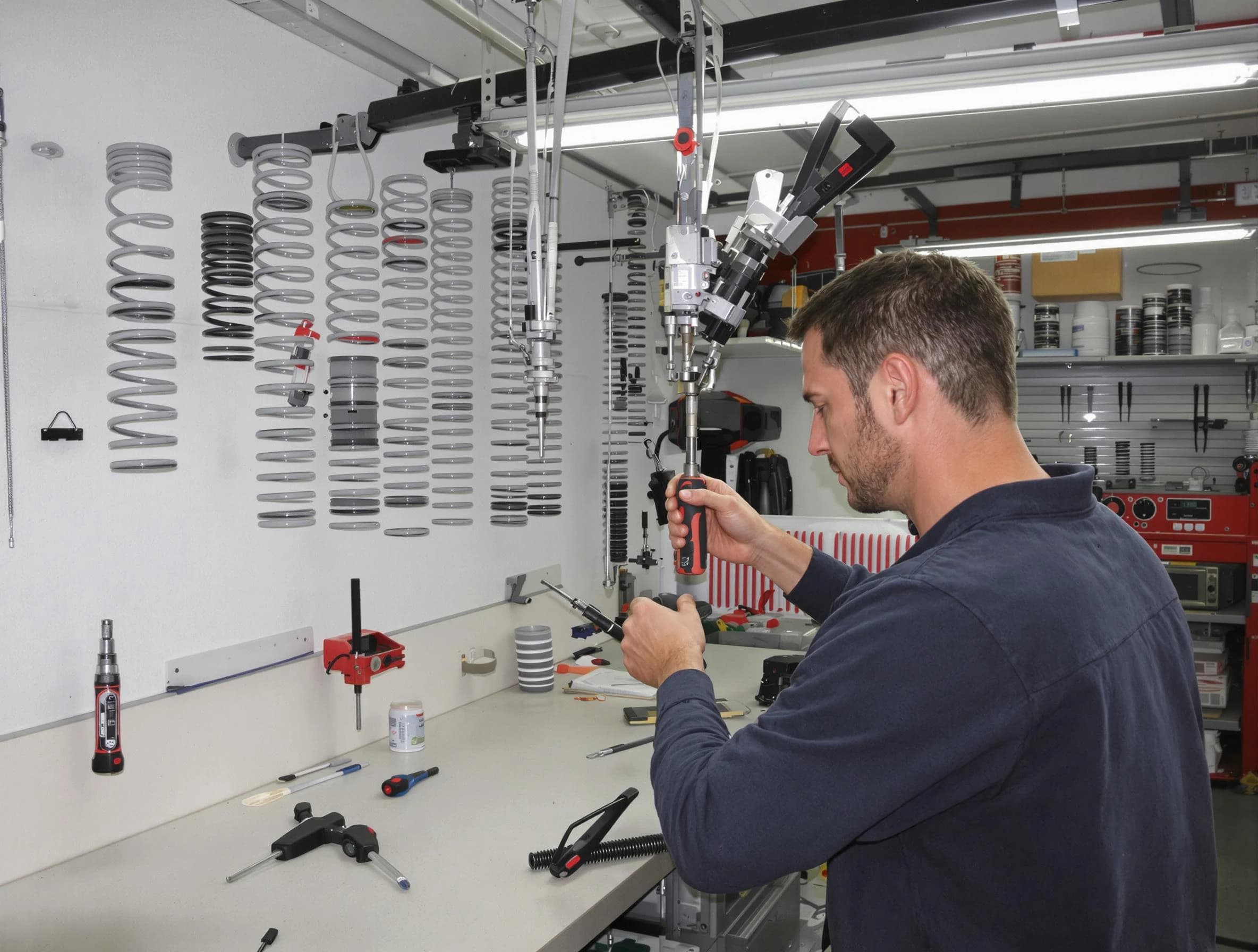 Exeter Garage Door Repair safety certified technician performing precision spring replacement in Exeter