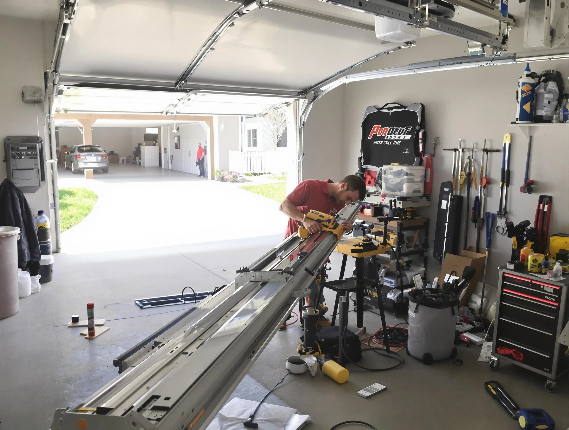 Exeter Garage Door Repair expert performing track repair in Exeter